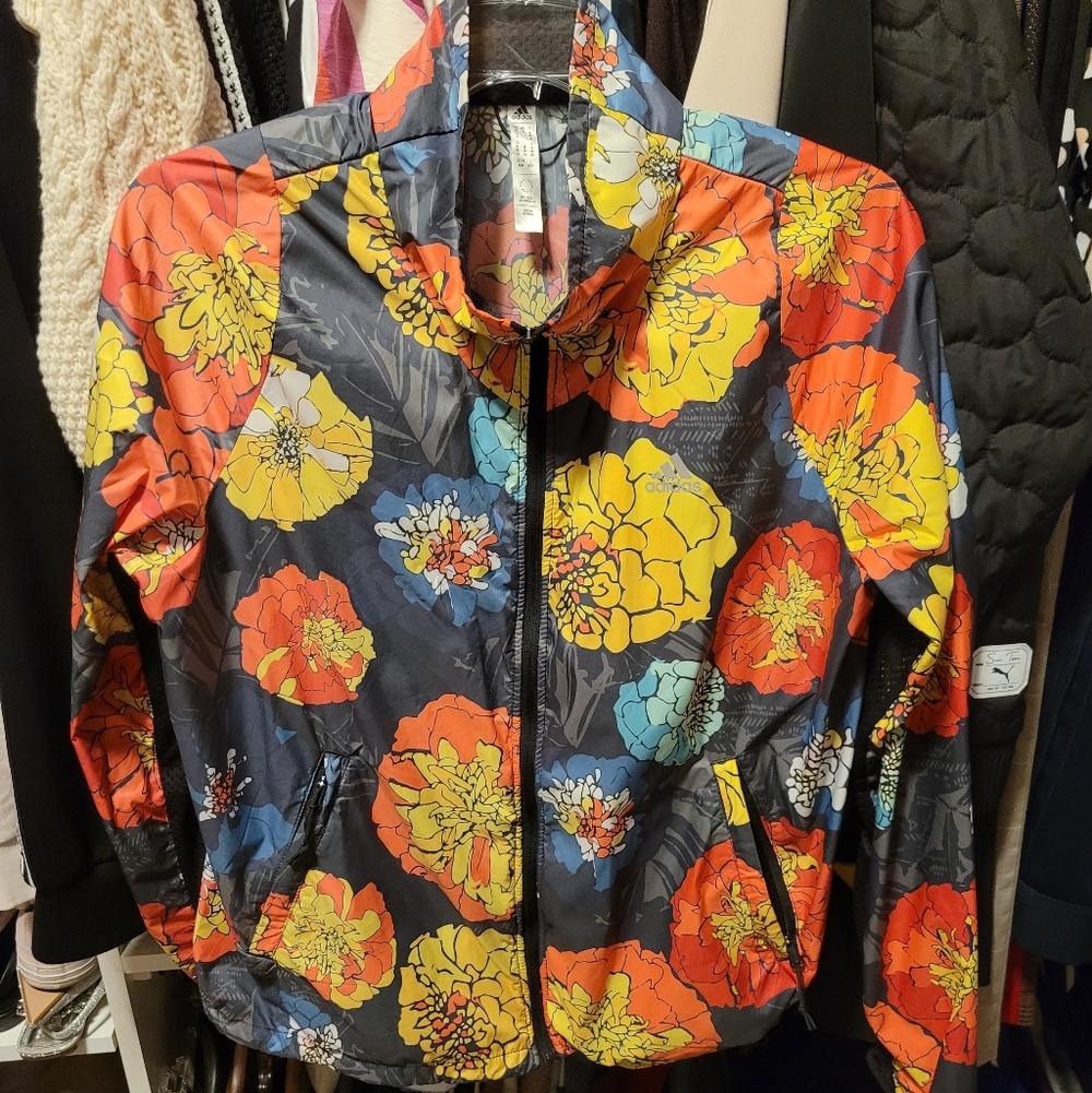 adidas Women's Floral Women's Running Jacket Size Medium